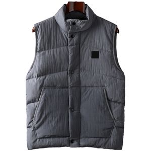 Marca Topstoney designers coletes de pedra masculinos Nylon duas cores 80 forro interno de veludo pressionando etiqueta a laser YKK zíper etiqueta de colarinho de camada dupla pato para baixo casaco de colete de ilha