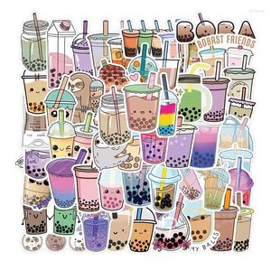 Envoltório de presentes 50 pcs bonito bolha chá adesivo estético pvc crianças coreano papelaria decoração scrapbooking material escolar