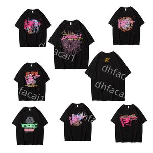 Mens T Shirt Designer Spider Pink Young Thug sp5der 555555 Tryckt spindel Grafisk webbmönster Bomull H2Y -stil Korta ärmar Top Tees Hip Hop Sweatshirts