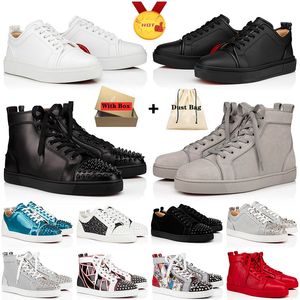 christian louboutin red bottoms men shoes With Box Designer Shoes Luxury Loafers Plate-forme Sneakers Rivets Women Casual Flat Vintage Trainers 【code ：L】