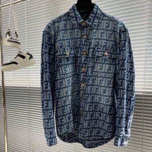 Luxury Denim Jacket Mens Casual Cardigan Coat f Jacquard Designer Varsity Jackets Button Sweatshirt Hip-hop Blue Baseball Uniform Men Women Shirt