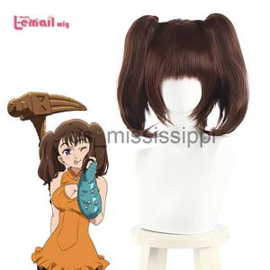 Cosplay Wigs Lemail wig The Seven Deadly Sins Diane Cosplay Wigs Brown Double Ponytails Cosplay Wig Halloween Heat Resistant Synthetic Hair x0901