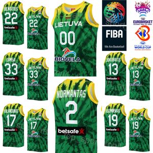 Printed World Cup Basketball Lithuania 19 Mindaugas Kuzminskas Jersey 20 DONATAS MOTIEJUNAS 22 Eimantas Bendzius 31 VAIDAS KARINIAUSKAS 12 Donatas Motiejunas