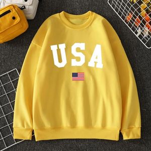 Herr hoodies USA American Flag Patriotic Print Mens hoody Autumn O-Neck sportkläder Fashion Fleece Pullover Casual Loose Sweatshirt