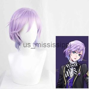 Parrucche Cosplay Twisted Wonderland Epel Felmier Mela Velenosa Capelli Viola Chiaro Neve Parrucca Cosplay Resistente al Calore Costume Sintetico Protezione Parrucca Gratuita x0901