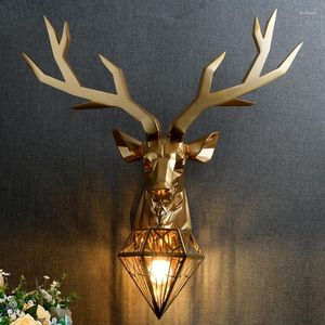 Duvar lambası modern reçine boynuz nordic ışık retro geyik oturma odası yatak odası başucu sconce kapalı vanity