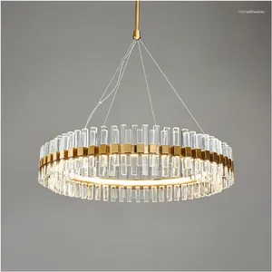 Ljuskronor LED Crystal Chandelier Lamp Pendant Lights Modern Luxury Creative Personality Simple Living Room Ring El Decoration