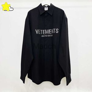 Herren Freizeithemden 23SS Streetwear Oversize Flash Drill VETEMENTS Limited Edition Langarmhemden Herren Damen B-Qualität VTM-Hemd mit Tag J230901
