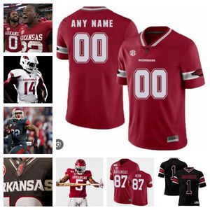 Arkansas Razorbacks Football Jersey 4 Malik Chavis 59 Eli Henderson 55 JJ Hollingsworth 30 Var'keyes Gumms 95 Ian Geffrard 7 Trajan Jeffcoat 62 Brady Latham 51 Manuele