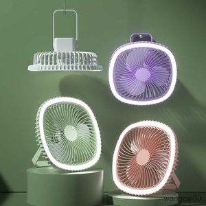 Elektrik Fan Fan Kampı LED Gece Masaüstü Taşınabilir Şarj Edilebilir Mini Hayranlar USB USB Hava Soğutucu Masaüstü Elektrik Akıl Fan R230901