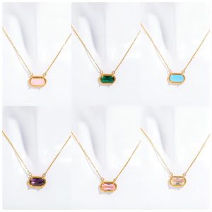 Pendant Necklaces Necklace Stone Real Gold Plated Dangles Glitter Jewelries Letter Gift with Free Dust Bag