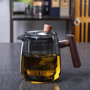 Wine Glasses 550ml Oven Tea Teapot Glass Electric Pottery Stove Special Cooker Wooden Handle Side Pot Flower