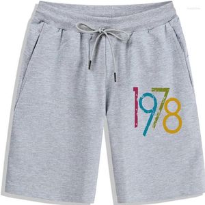 Herren-Shorts, bunt, Vintage 1978, für Männer, reine Baumwolle, Urban, 42 Jahre alt, kurzärmelig, 42. Geburtstag, Harajuku