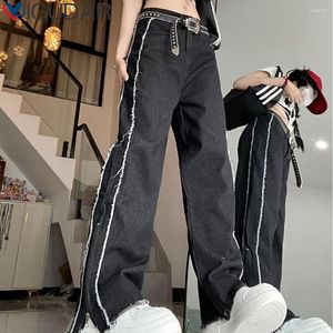 Women's Jeans High Waist For Women Autumn Small Slim Split Slightly Flared Pants Street Fashion Ins Straight