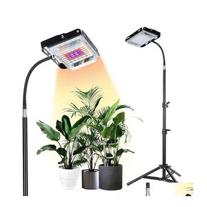 Grow Lights FL Spectrum Grow Light med flexibel svenhals Justerbar längre stativfötter Stand Desk LED -växt för höga växter Drop276n