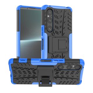 Przypadki hybrydowe dla Sony Xperia 10 IV 5 III 1 II 5V 1V 10 V Hard Case Armour Stand Ochrona silikonowa