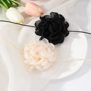 Pendant Necklaces Fashion Flower Peony Lace Necklace Chokers Women Neckband Collar Summer Winter Choker Club Party Jewelry Gift