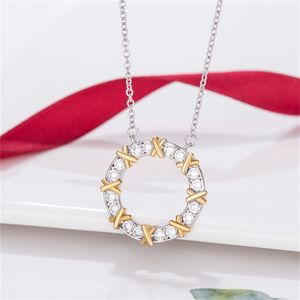 кольцо дизайнерский браслет дизайнерское ожерелье дизайнерские серьги Модные благородные элегантные блестящие двухцветные украшения Праздничные подарки для женщин