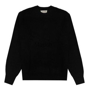 Męskie swetry 2023fw luźne dzianiny mm6 margiela sweter mężczyźni kobieta Wysokiej jakości załogi vintage bluzy Bla pullovers J230901