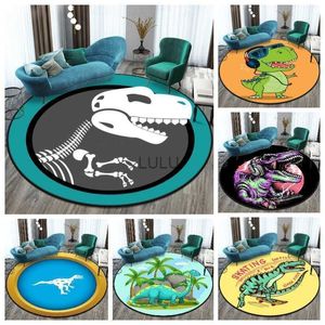 Śliczne dinozaura okrągłe dywany do sypialni dywany do salonu dywan konfigurowany okrągły dywan dla dzieci HKD230901
