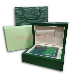 HJD 2022 Luxury Green R Boxes O Mens för Original L Inner E Outer X Woman's Watches Boxes Men Wristwatch Present Certificate Bro214W