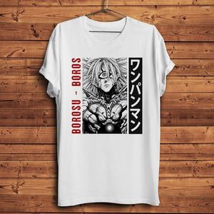 Мужские рубашки один удар злодей Garou Boros Funny Manga Tshirt Men Mens Casual рубашка.