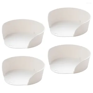 Bowls 4 Pcs Veggie Tray Side Dish Storage Prep Plate Japanese-style Multi-use Vegetable Pot Kitchen Organizer White The Hips