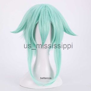 Косплей парики меч искусство онлайн -меч Sinon Cosplay Wig Asada Shino Blue Theateptaint Synthetic Hair Cap x0901