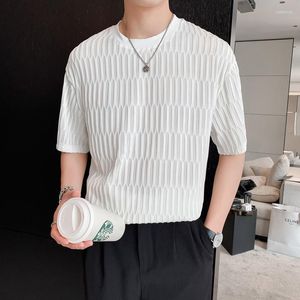 Męskie z kapturem kratą druk menu krótkie rękawy bluzy Summer Korean Fashion Cool Boys Hip Hop Harajuku Punk 2xl Ponostre Thirt Black