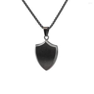 Pendant Necklaces Stainless Steel Men's Shield Necklace Black Roman Legion For Soldier