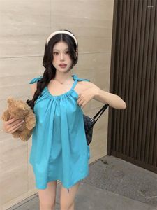 Tanques femininos moda azul colete para menina sexy mulheres tops y2k china continental roupas coreanas orgulho gay