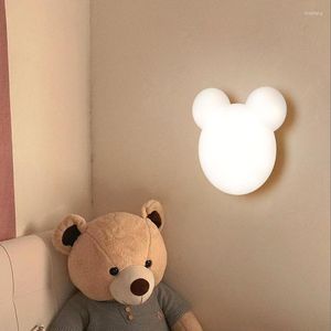 Lâmpada de parede fundo dos desenhos animados luz decorativa personalidade criativa menino menina proteção para os olhos quarto crianças cabeceira led