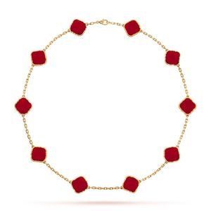 قلادة Clover Netclace Classic Gold Necklace Charm Designer for Women18k Rose Gold Silver Pendant for Women Valentine's