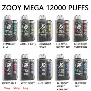 zooy mega 12k puff 12000 cigarro eletrônico puff vape descartável puff 9000 tornado 9k puffs bar bateria recarregável 0% 2% 3% 5% kit de caneta vape carrinhos pré-cheios pod 12k