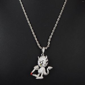 Pendant Necklaces European And American Hip-hop Men's Necklace Mouse Micro-zircon Plated Copper Jewelry