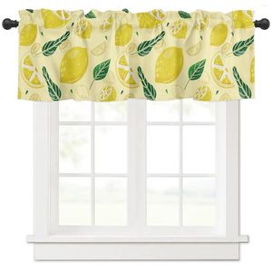 Curtain Lemon Fruit Leave Short Curtains Kitchen Cafe Wine Cabinet Door Window Small Wardrobe Home Decor Drapes