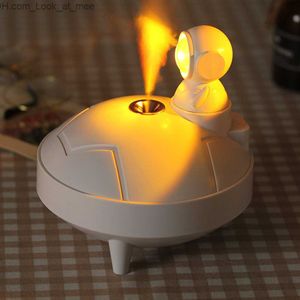 Luftfuktare 290 ml 1200mAh astronaut luftfuktare USB Ultrasonic Cool Mist Aromatherapy Water Diffuser med LED Sunset Light Firidifier Q230901