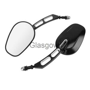 Motorcykelspeglar Motorcykel 8mm bakspegel Black Side Mirrors för Harley Touring Road King 883 1200 48 X0901