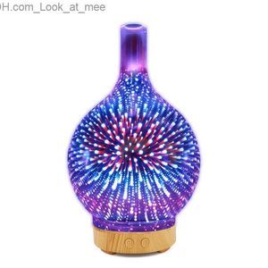 Luftbefeuchter 008-3D Bunte Nachtlicht Glas Feuerwerk Multifunktionale Aromatherapie Maschine Luftbefeuchter Ultraschall Ätherisches Öl Zerstäuber Q230901