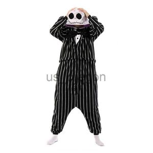 home clothing Halloween Onesie Stripe Skeleton Kigurumi Pajamas Adult OnePiece Pijama Cartoon Jumpsuit Sleepwear Anime Cosplay Costume XXL x0902