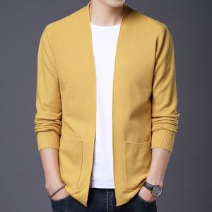 Men's Sweaters 2023 Autumn and Winter Cardigan Solid Elastic Draping Casual Knit Coat Rajut Korea Knitted Sweater Men 230831