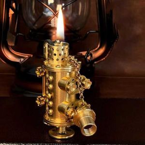 Brass Punk Third Generation Mechanical Kerosene Lighter Steam Submarine Heavy Armor Personality Smoking Accessorie Gadgets 6QA4