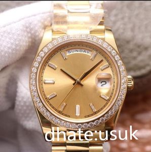 EW Factory Gold Daydate 40 mm 228398 228238 CAL.3255 Automatyczne 228348 Zegarek Męski Zegarek Diamentowy Bezel Diamentowy Diamentowy Bezel 18K Gold 904L Sapphire Glass Waterproof Watches