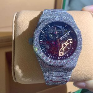 RCFR Men Luxury Wrist Watch Bling Iced Out VVS Moissanite Diamond WatchX0EDWGDW