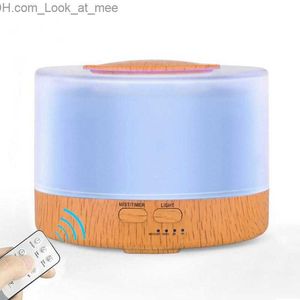 Humidifiers Large Air Humidifier Essential Oil Diffuser Ultrasonic Cool Mist Maker Fogger Humidificador LED Lamp Aroma Diffuser 500ml Q230901