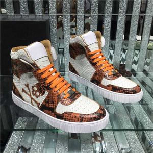 Designer Luxury PP HI-Top THRILLS Sneakers Sport Tape White Oranger Shoes Mens Daddy reathable top quality trainers With Original Box