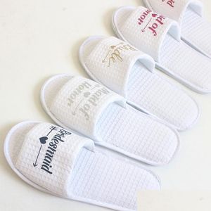 Party Decoration 1 Par Disponibla Brud Slippers To Be Bachelor Bridal Shower Bridesmaid Gift Drop Delivery Home Garden Festive Suppl Dhis2