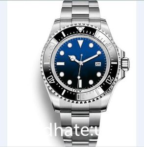 Relógio masculino azul SEA-DWELLER moldura de cerâmica 44mm aço inoxidável automático preto mergulhador pulseira ajustável relógios masculinos safira luminoso relógios de pulso à prova d'água