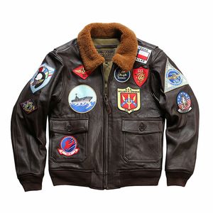 TOP-GUN G1 Fluganzug Jacke aus pflanzlich gegerbtem Ziegenleder