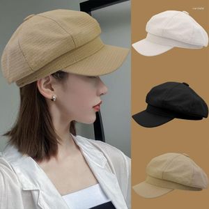 Berets Boina Chapéu Outono Inverno Mulheres Retro Chapéus Ao Ar Livre Respirável Moda Curta Borda Solta Nuvem Top Sunscreen Painter Tour Cap